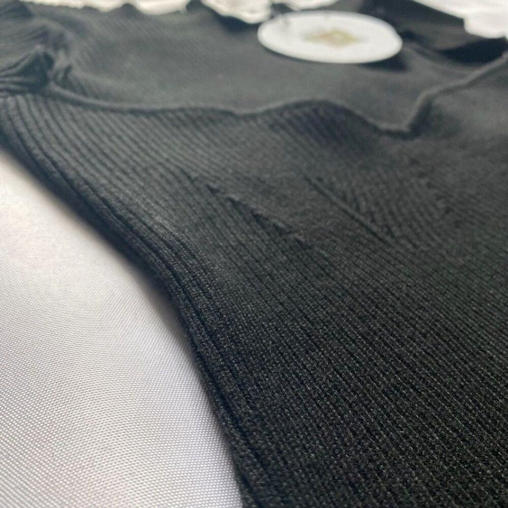 NWT PRINCESS POLLY EARTH CLUB LARISSA BLACK RIBBED KNIT MAXI DRESS - 12 - Picture 7 of 10